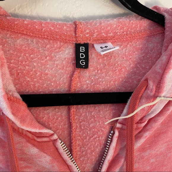 Pink Acid Wash Light Weight Zip Up Hoodie By BP - Picture 2 of 11